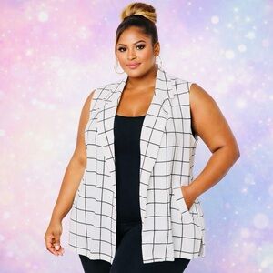 T.J.Maxx Black and White Checkered Blazer